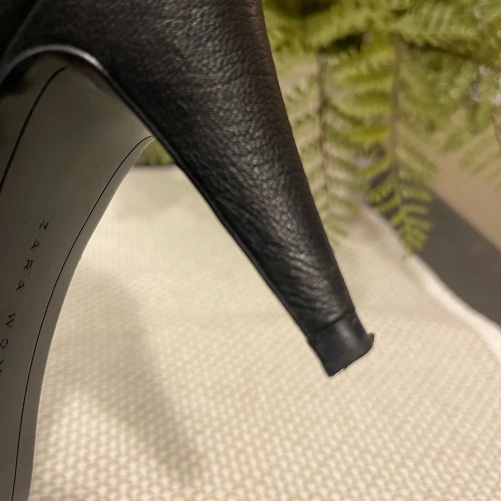 Zara Black Ankle Boots with Silver Accents - Picture 8 of 11
